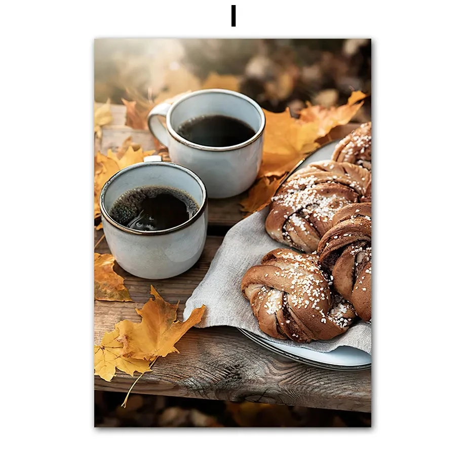 

Осенние деревья Тыква тростник лиса кофе пейзаж плакаты принты холст живопись настенные картины для гостиной домашний декор