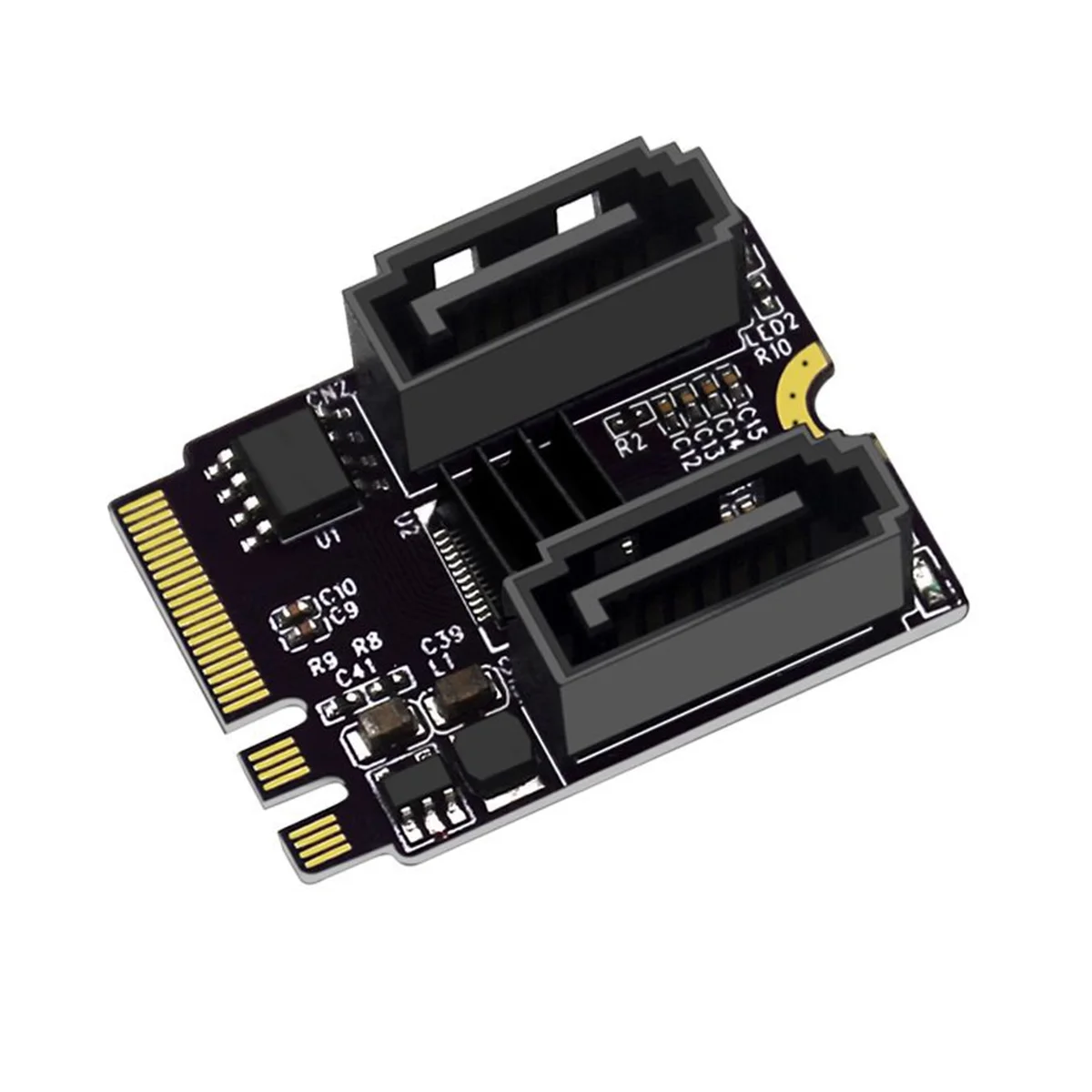 

M.2 A ключ + E ключ к адаптеру SATA 3 JM582 чипы 2 порта SATA III версии карты Компьютеры аксессуары