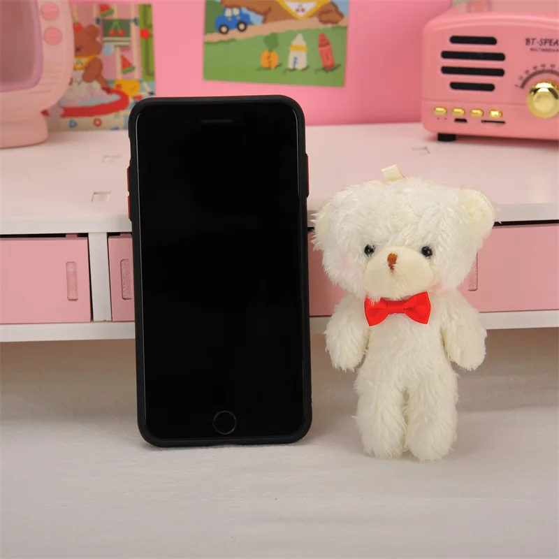 Модный милый брелок с бусинами в виде бежевого Мишки Тедди 10 см для ключей