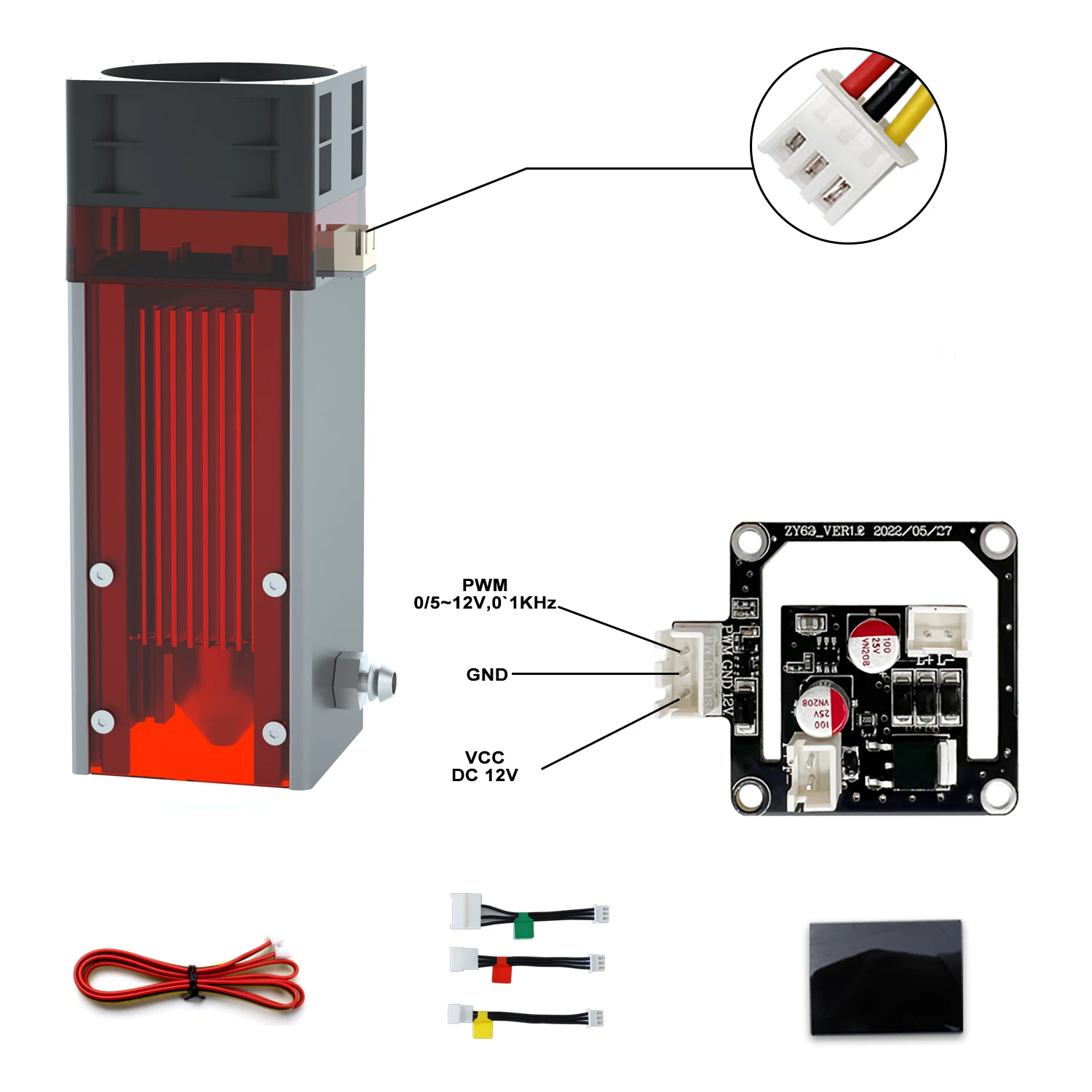

40W/80W Laser Module, 450nm Blue Laser Head for Engraving Cutting Laser CNC Machine Engraver Cutter with Air Assist, Blow Smoke
