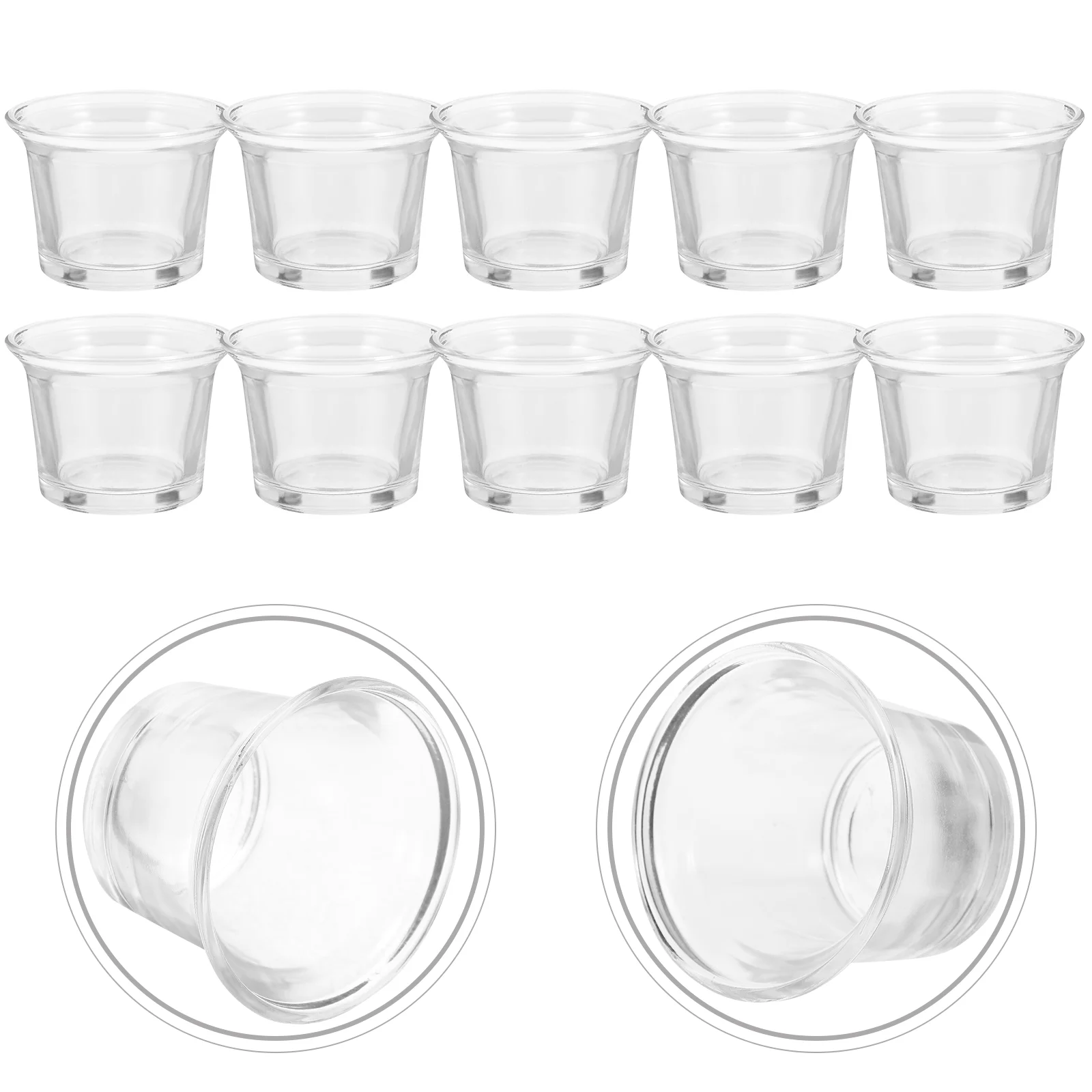 

12pcs Glass Cups Clear Holder Votive Holder Tealight Holder