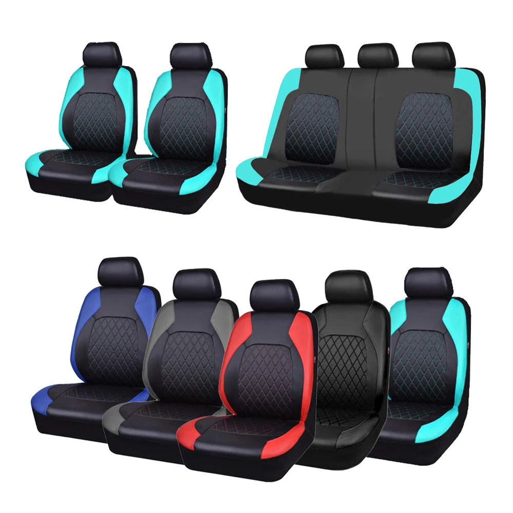

Front/Rear Car Seat Covers Airbag Compatible Universal Fit Most Car SUV Car Accessories PU Leather Car Seat Cover Fit Most Car