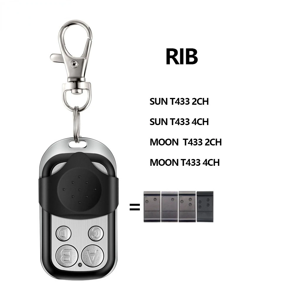 

Брелок для ключей RIB SUN T433 2/4CH MOON T4332/4CH 2022 новый пульт дистанционного управления для гаражной двери 99% фиксированный код брелок для ключей 100400