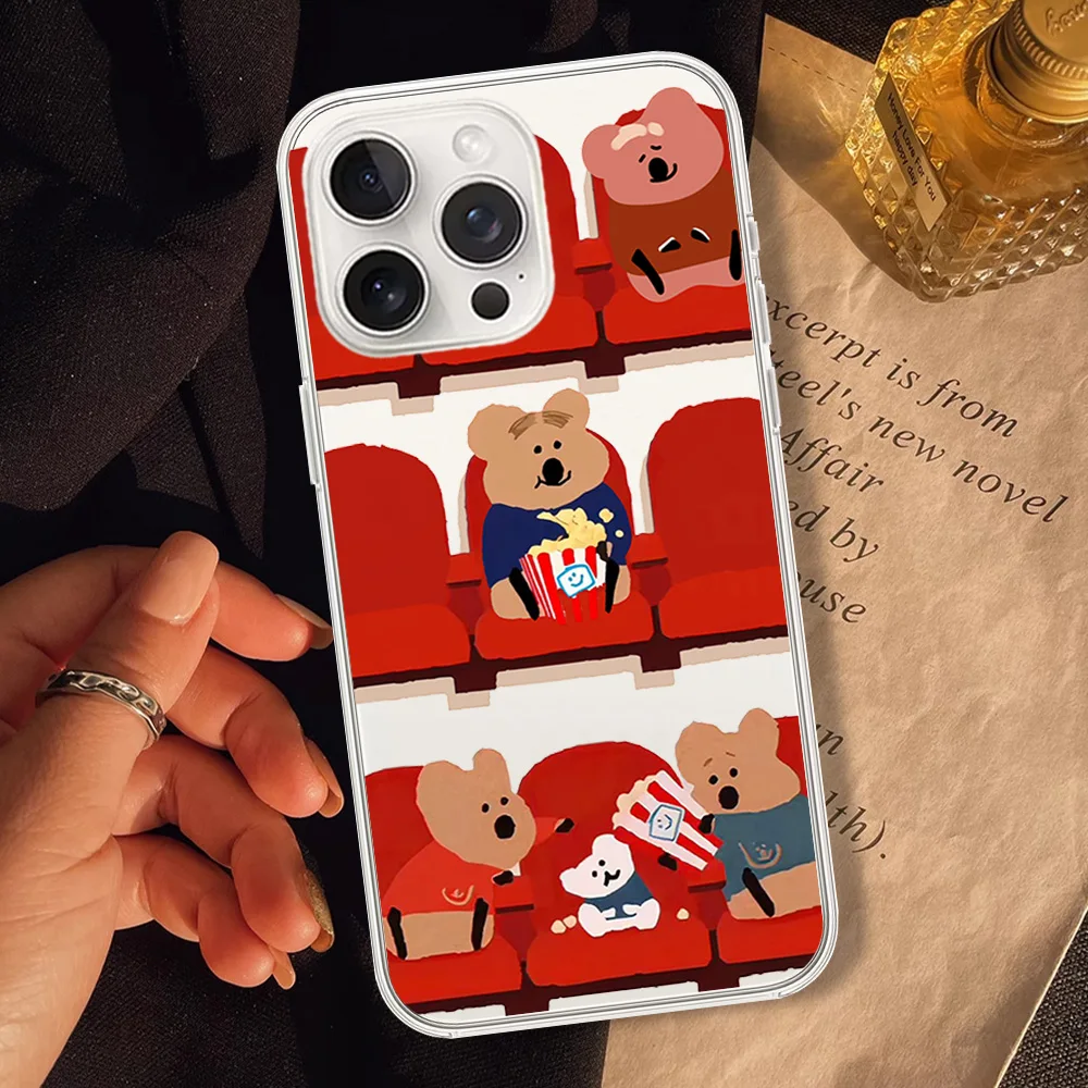 Милый попкорн для кинотеатра P-Persimmon медведь Samsung Galaxy S23 S22 S21 S20 Plus Lite