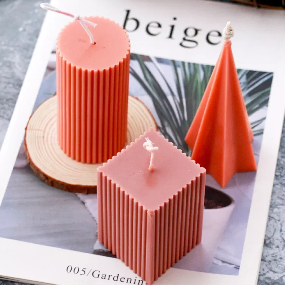 

Silicone Mould Geometric Candle Wax Mold DIY Handmade Scented Candle Making Cone Square Cylinder Resin Craft Molds Home Decor