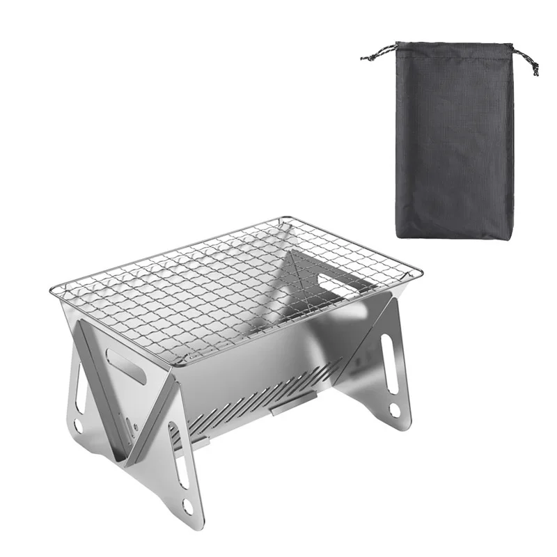 

Outdoor Camping Folding Charcoal Stove Frame Detachable Rack with Storage Bag Barbecue Stove Firewood Stove Bracket