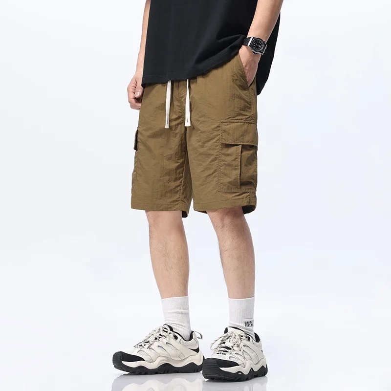 Шорты-карго мужские летние модные свободные спортивные Капри тонкие
