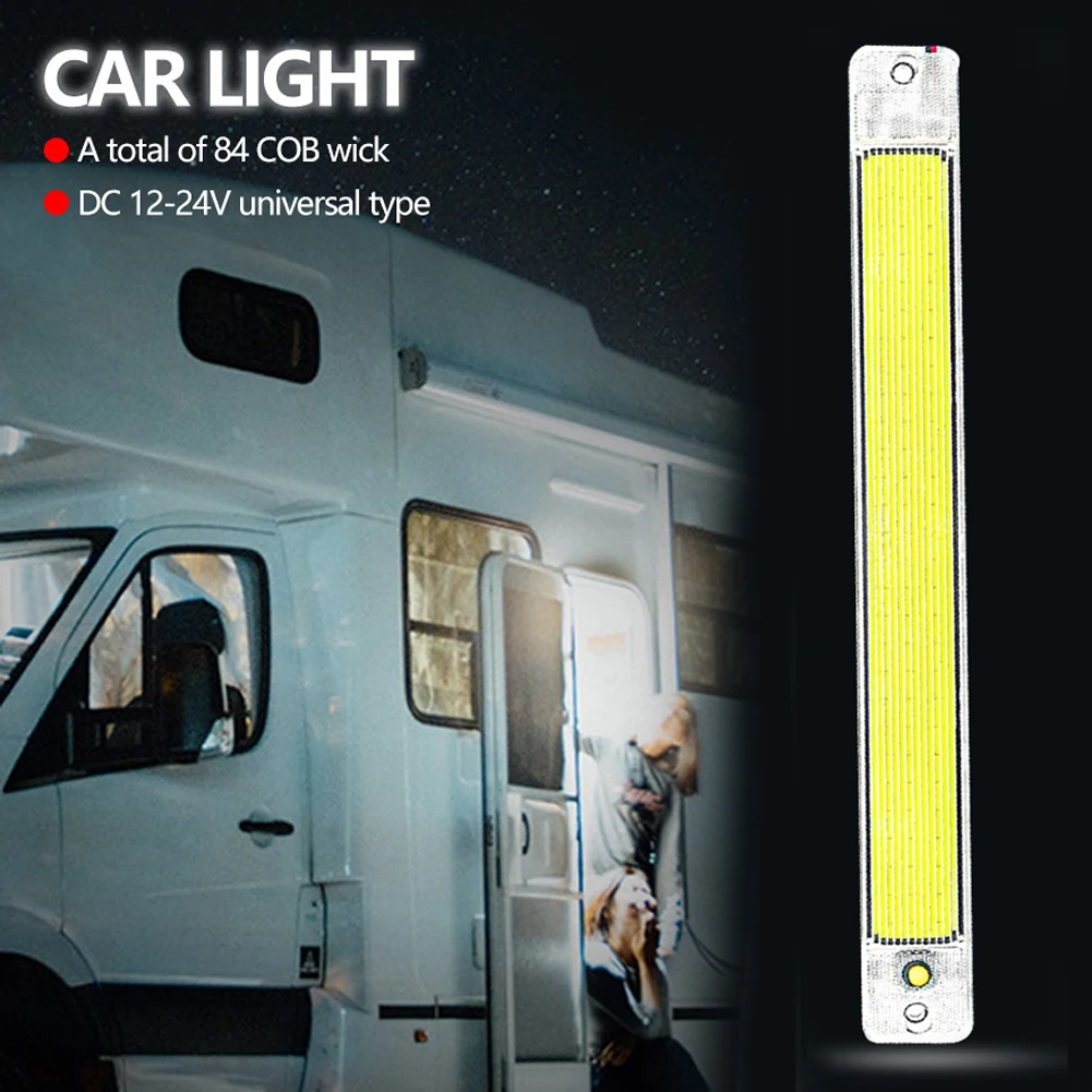 

84 LED 10W Car Interior Led Light Bar White Light Tube with Switch for Van Lorry Truck RV for Camper Boat Indoor Ceiling Light