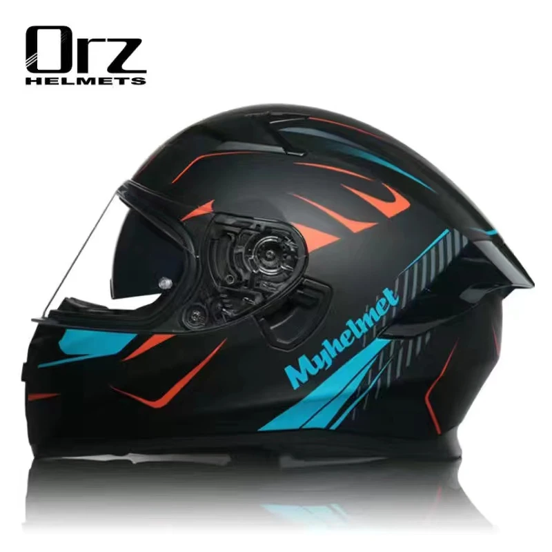 Motorcycle helmet full helmet modular motorcycle helmet double lens full helmet racing helmet, suitable for both men and women