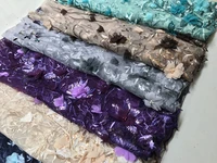 hand nail bead sequin embroidered fabric high end gift clothing three dimensional chiffon flower background lace fabric
