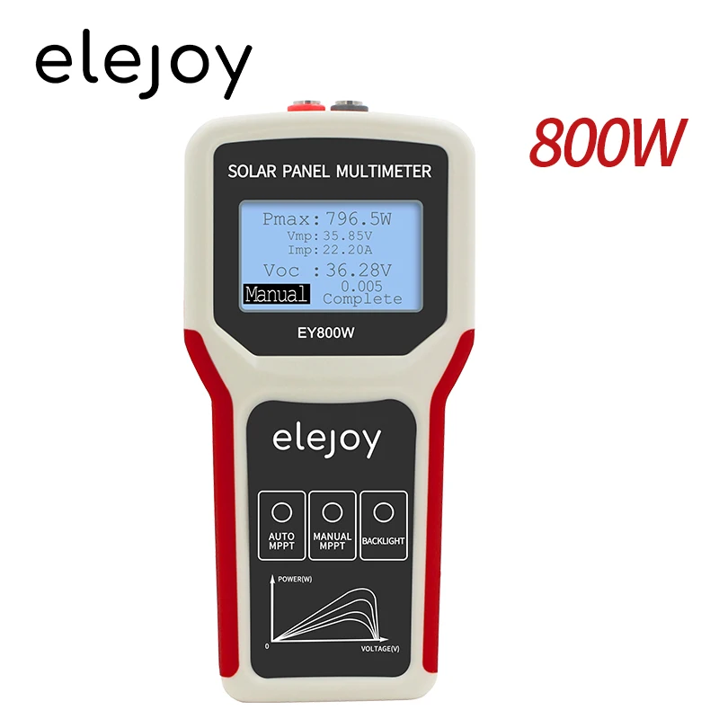 

ELEJOY EY800W LCD MPPT solar panel multimeter solar panel tester smart current tester voltage tester digital power meter VOC