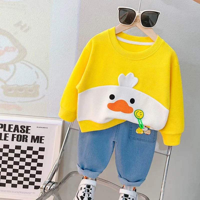 

New Set Baby Autumn Children's Spring 2023 Children's Wear Boys and Girls' Sweaters Children's Baby Fashionable Fashion Set