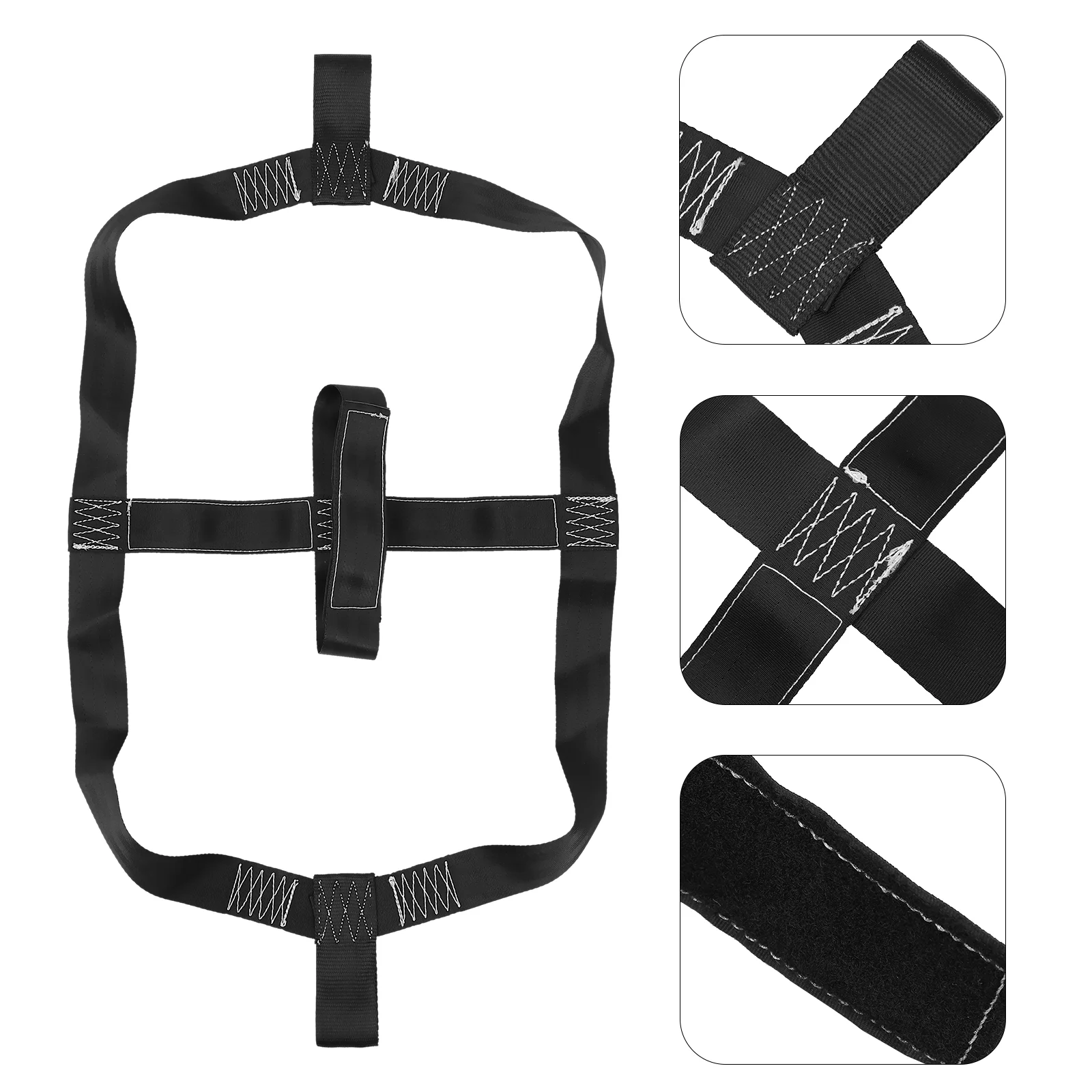 

1Pc Motorcycle Wheel Fastening Belt Transportation Wheel Webbing Belt (Black)