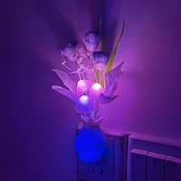 1pc led plug in cute mushroom light flower wall lamp night light adults kids nightlight for bedroom livingroom stairs corridor
