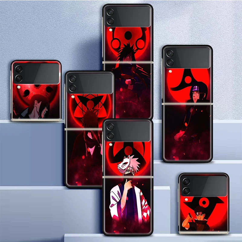 

Naruto Uchiha Sharingan Phone Case For Samsung Galaxy Z Flip3 PC Hard Plastic Smart Casing Fundas For Z Flip 3 5G Cover Caso Coq