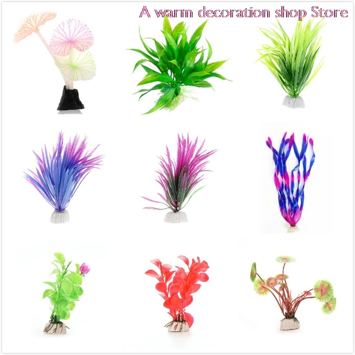 

Beautiful Plastic Artificial Aquarium Plants Decoration Submersible Aquatic Fish Tank Grass Ornament Plant Aquarium Background