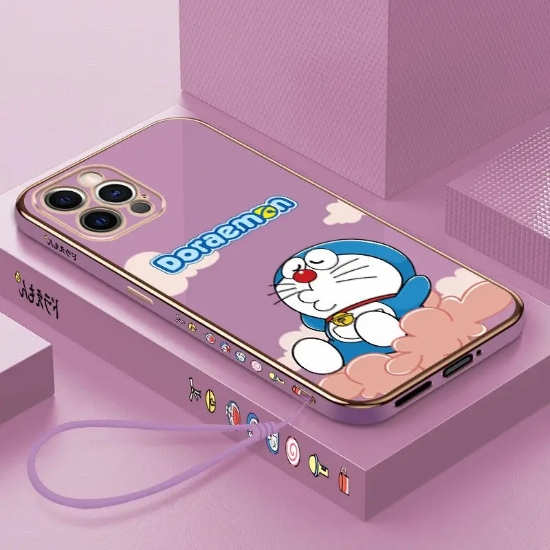 

Disney Doraemon Cartoon Original Phone Case for IPhone 13 11 12 Pro Max Mini X XR XS 7 8 Plus SE 2020 Liquid Silicone Soft Case
