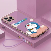 disney doraemon cartoon original phone case for iphone 13 11 12 pro max mini x xr xs 7 8 plus se 2020 liquid silicone soft case