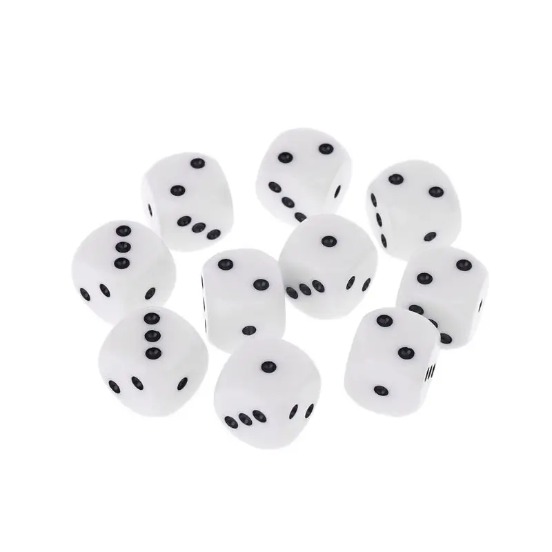 

10Pcs 16mm D3 Six Sided Dices Beads For Dungeons & Dragon D&D RPG Poly Desktop Table Playing Games