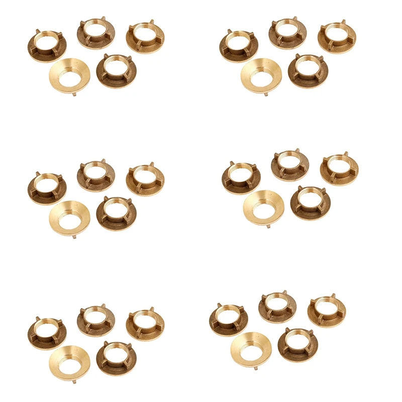 

LJL-30 Pcs Gold Tone Brass 1/2 дюйма PT нарезной бытовые гайки для водопроводного крана
