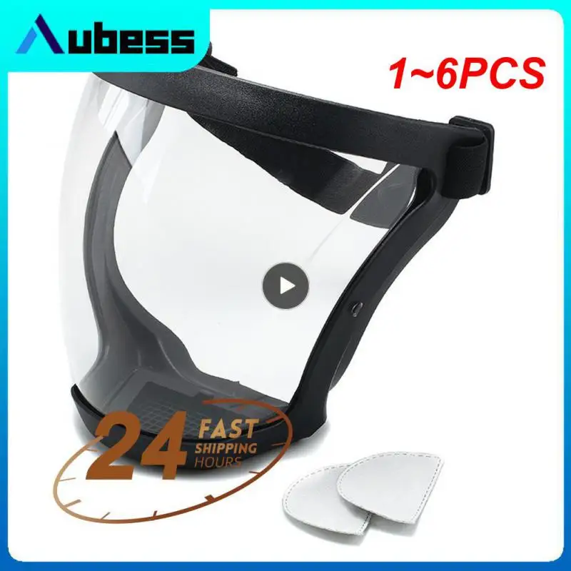 

1~6PCS Transparent Full Face Shield Splash-proof Welding Safety Glasses Face Shield Windproof Mask Unisex Eye Protection Face