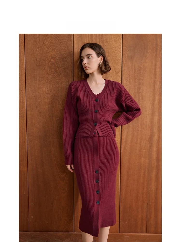 Оригинальный легкий роскошный красный изящный комплект AEL для женщин осень 2023