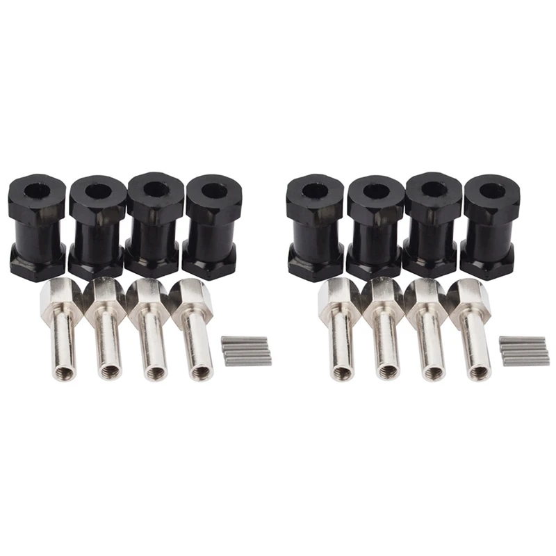 

8Pcs Aluminum RC Car 12Mm Hex Wheel Hub Drive Adaptor Extension Combiner Coupler For Axial SCX10 D90,Black 20Mm