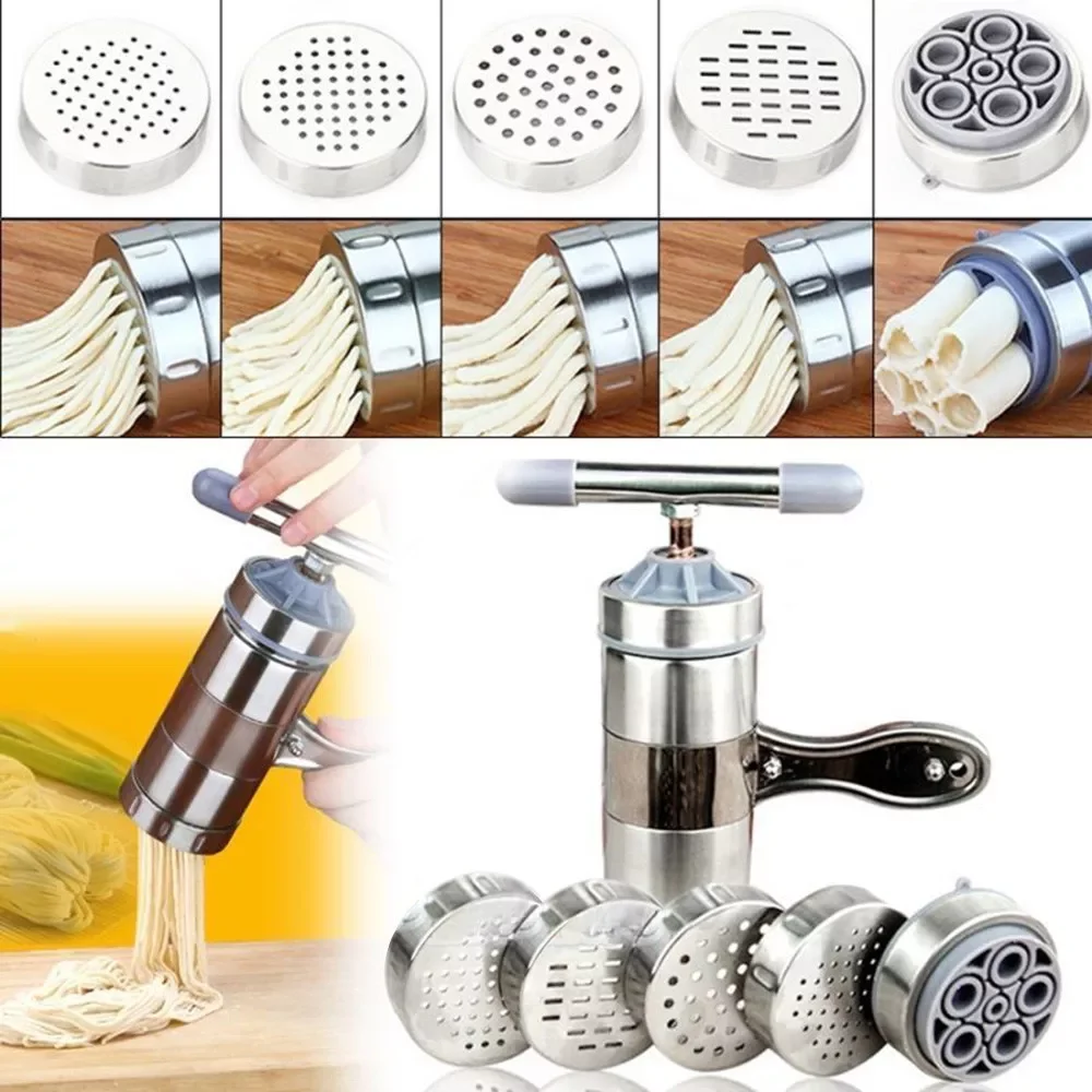 

hot Stainless Steel Pasta Noodle Maker Fruit Juicer Spaghetti Manual Press Machine Manual Noodle Makers Kitchen Cooking Tools