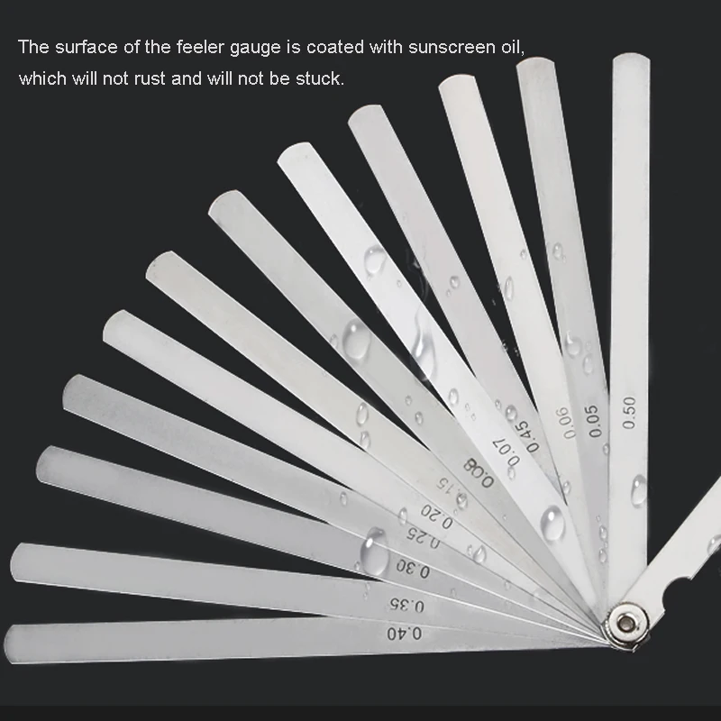 Stainless Feeler Gauge Metric Thickness Gauge Set Blade Gap Filler Tappet Valve Thickness Gages