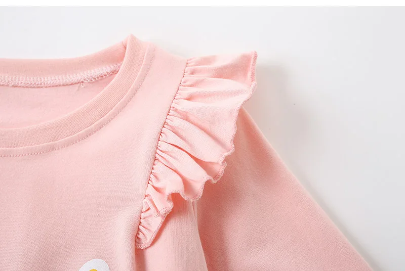 Новинка 2024 весенне-Осенняя детская одежда из 100% хлопка для маленьких девочек