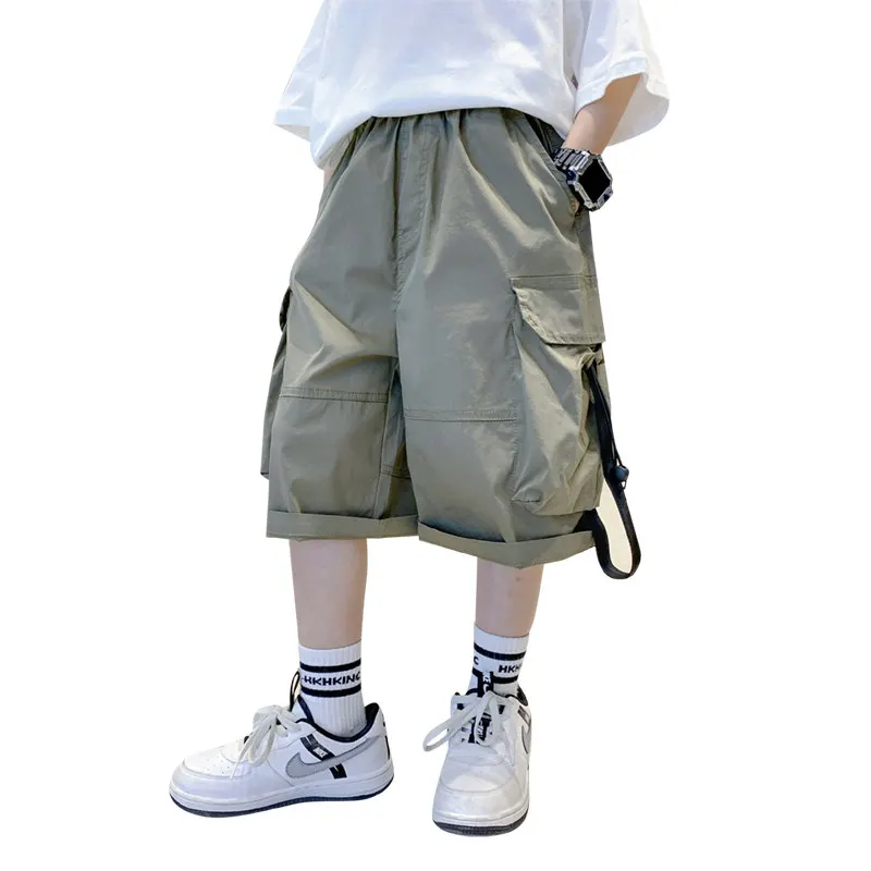 

Teenager Boys Korean Style Cotton Short Pants Summer 2023 New Baby Boy Children's Thin Loose Fashion Classical Shorts 4-14 Years