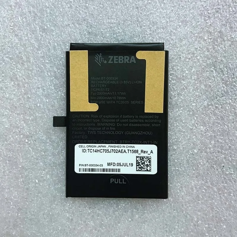 

Z EBRA TC20 TC25 BT-000334-01 03May18 Original Battery