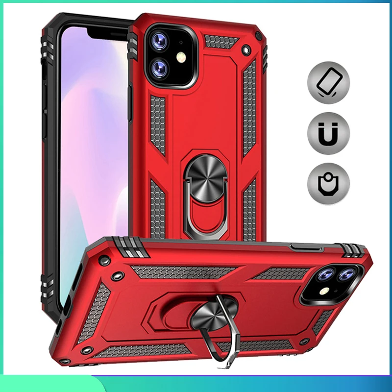 

Противоударный защитный чехол для телефона Huawei Mate P20 P30 P40 E Lite Pro P Smart Z Nova 5T 5 4, прочный жесткий чехол с кольцевым кронштейном