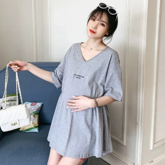 

Maternity Pregnant Baby Loading 2022 Funny Women T Shirt Girl Shirt New Mom green Big Size Clothes