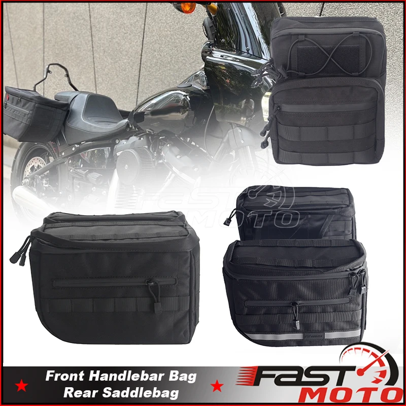 

Motorcycle Saddle Travel Storage Bags 1680 Denier Ballistic Nylon Side Tool Luggage Saddlebags For Harley Dyna Softail Sportster