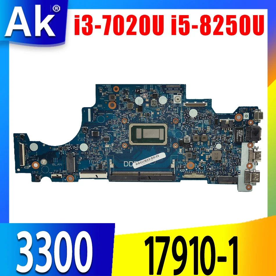 

For DELL 3300 Laptop motherboard i3-7020U i5-8250U CPU with CN-0RV5W4 CN-0CMRW8 Notebook mainboard 17910-1