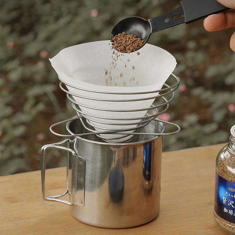 

Stainless Steel Coffee Filters Folding Portable Outdoor Camping Coffee Maker Strainer Reusable Kitchenware Handmade Coffee Tools