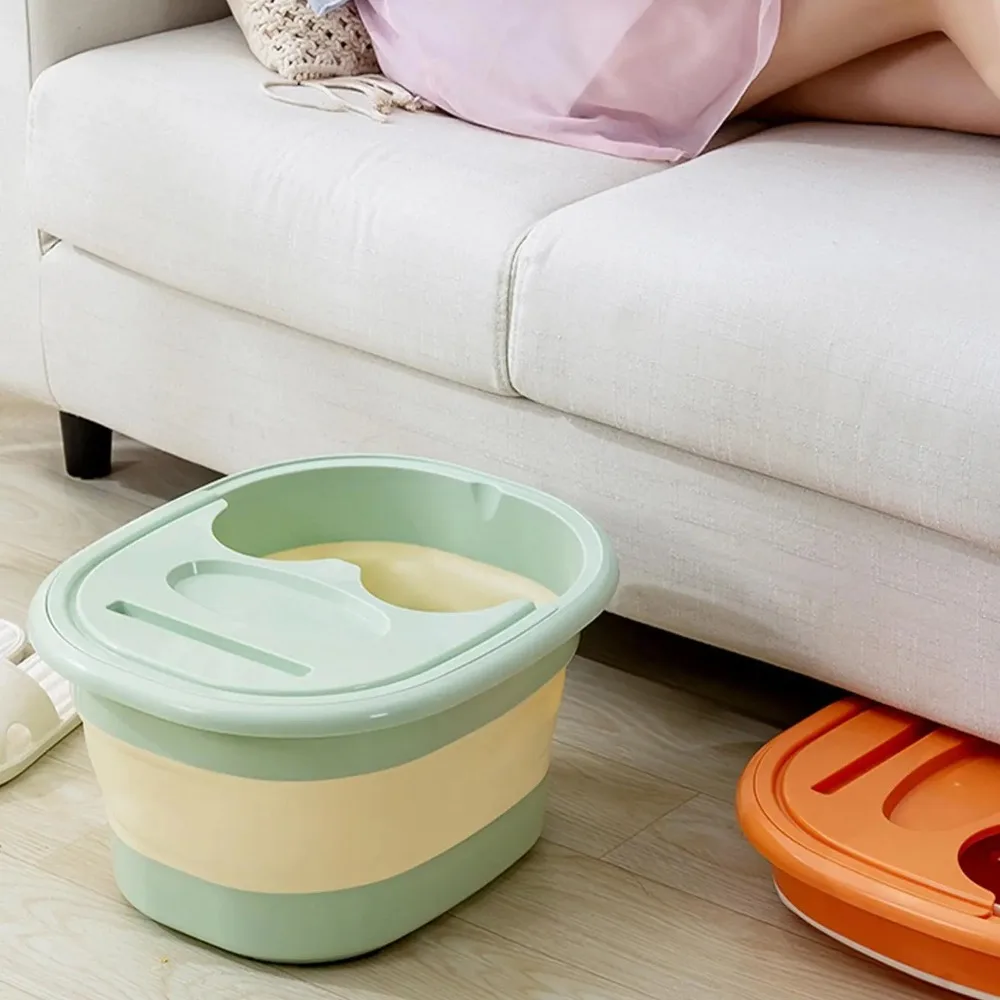 Складная домашняя ванна для ног ванночка портативная педикюра массаж дома