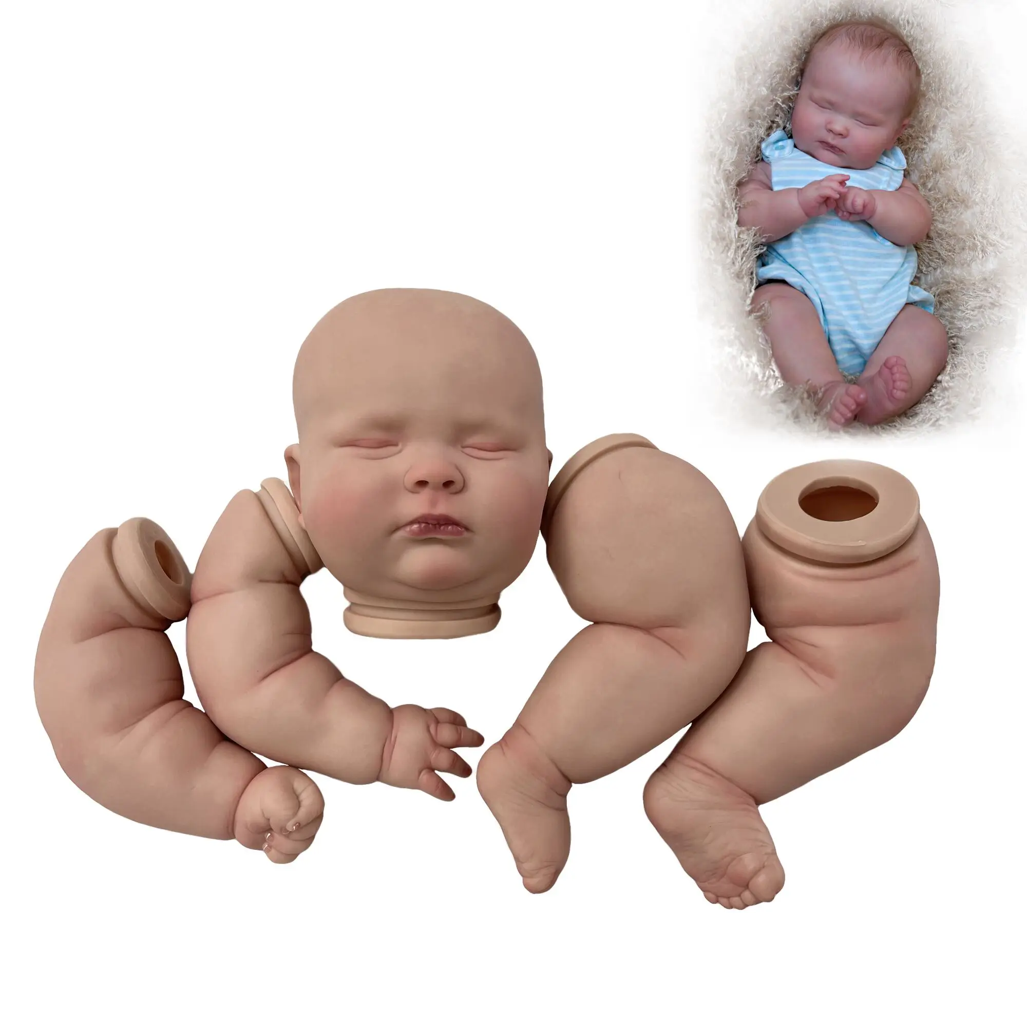 

New reborn doll kits for handmade DIY Soft Vinyl silicone24 Inch Painted Bebe Doll Kits