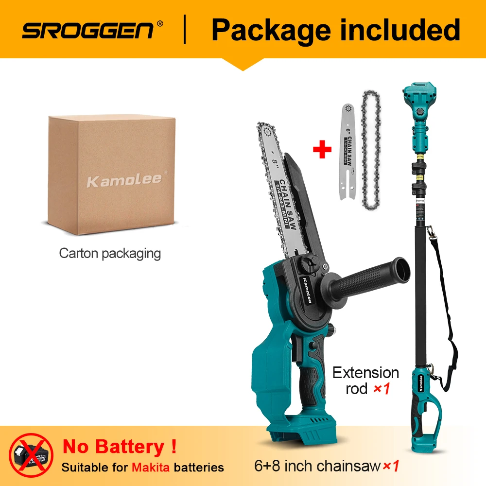 

SROGGEN Мини бесщеточная электрическая цепная пила 6+8 дюймов