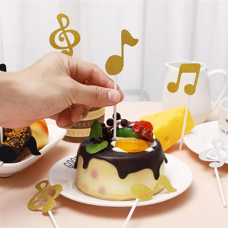 

18pcs Music Cake Topper Music Notes Cupcake Toppers Cake Ornaments Music Themed Party Decorations