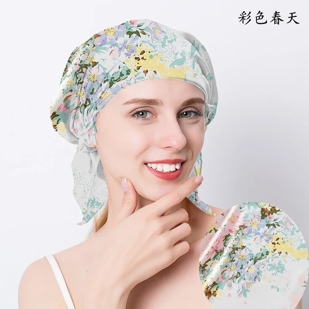 

100% Natural Mulberry Silk Night Cap Sleeping Cap Pure Silk Hair Wrap Sleeping Beanie For Women Girl