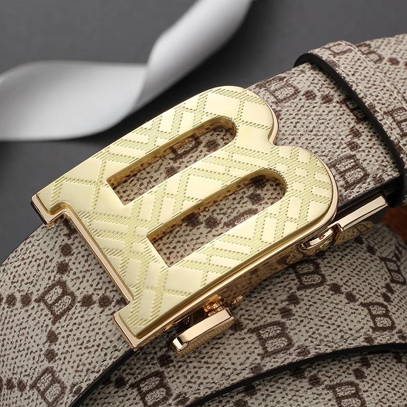 Новый мужской ремень с автоматической пряжкой Модный деловой Повседневный