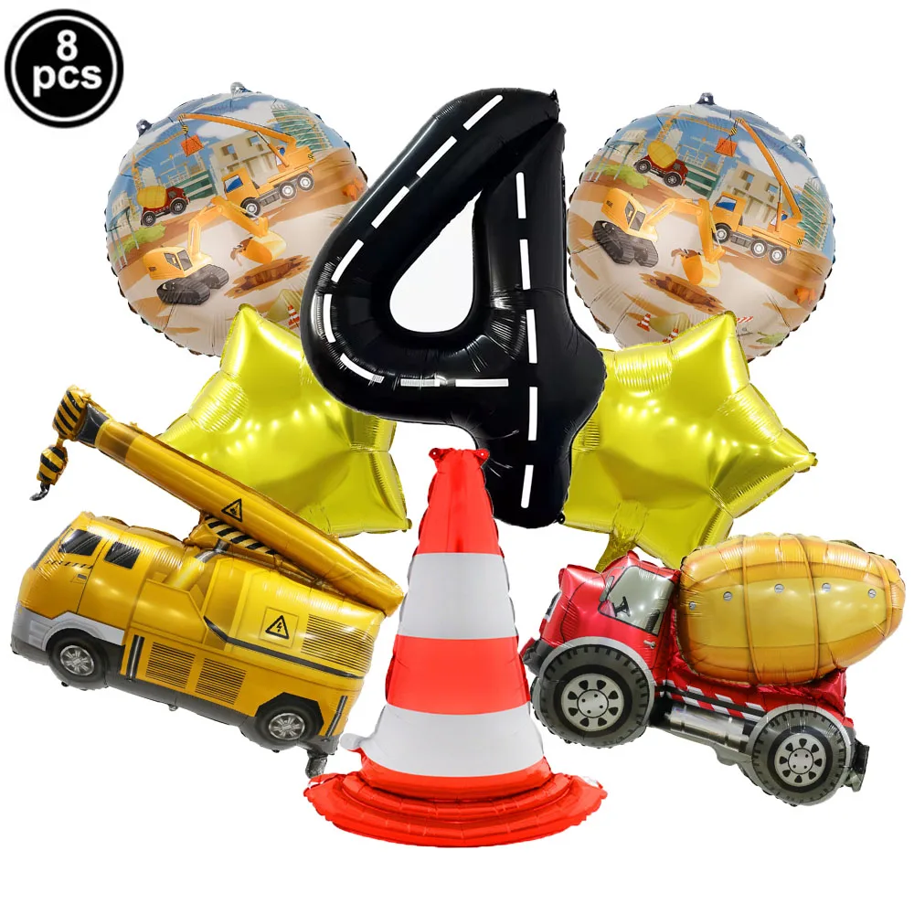 Строительный грузовик воздушные шары экскаватор цементный вилочный погрузчик