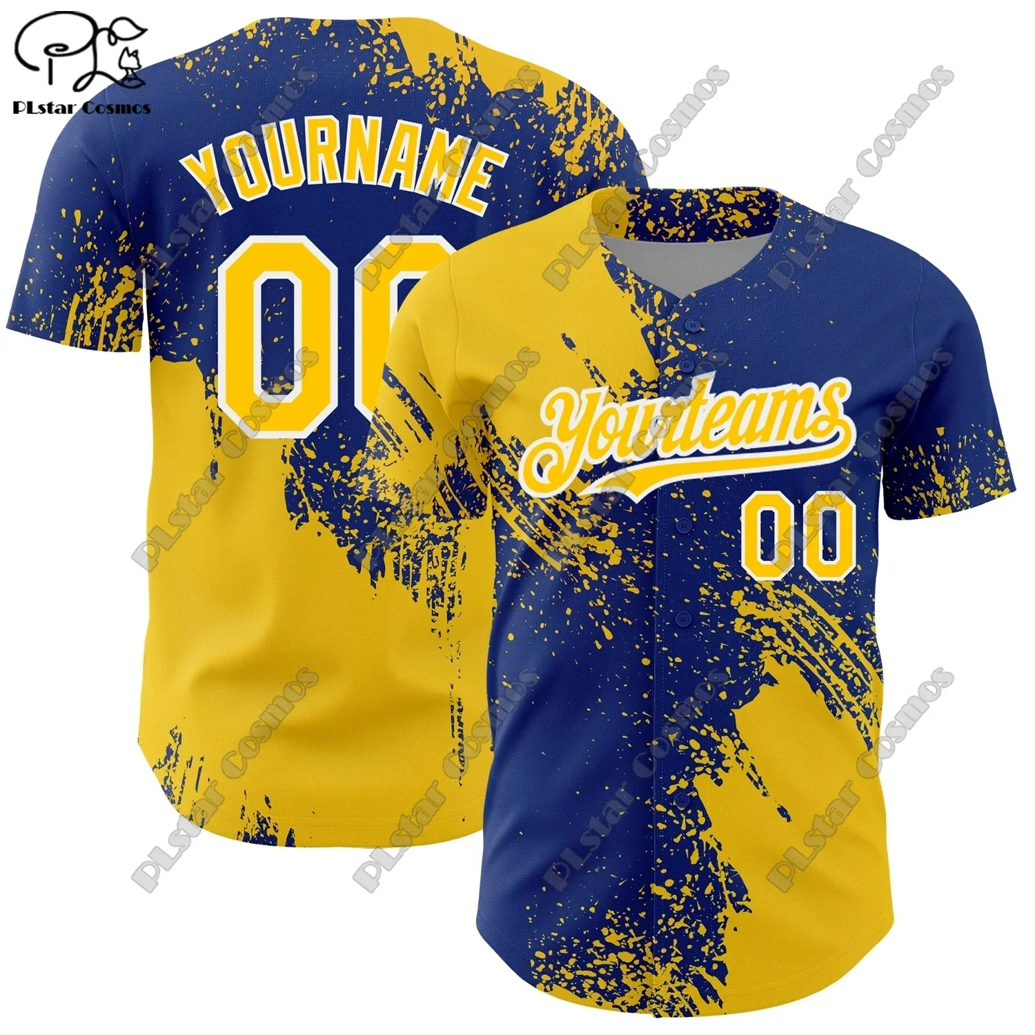 Бейсбольная рубашка PLSTAR COSMOS с 3D принтом Свободная Повседневная летняя блуза