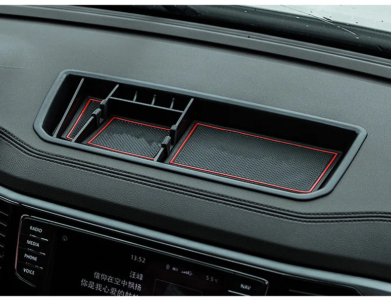 

For VW Atlas 2017-2018 Plastic Interior Dashboard Display Storage organizer Box Holder Auto Car Accessories 1pcs