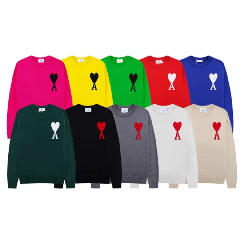 

Autumn Winter 2022 High Street Women's Fashion Sweater A Heart Oversized Pullover Casual Round Neck Knit Men And Women Clothing