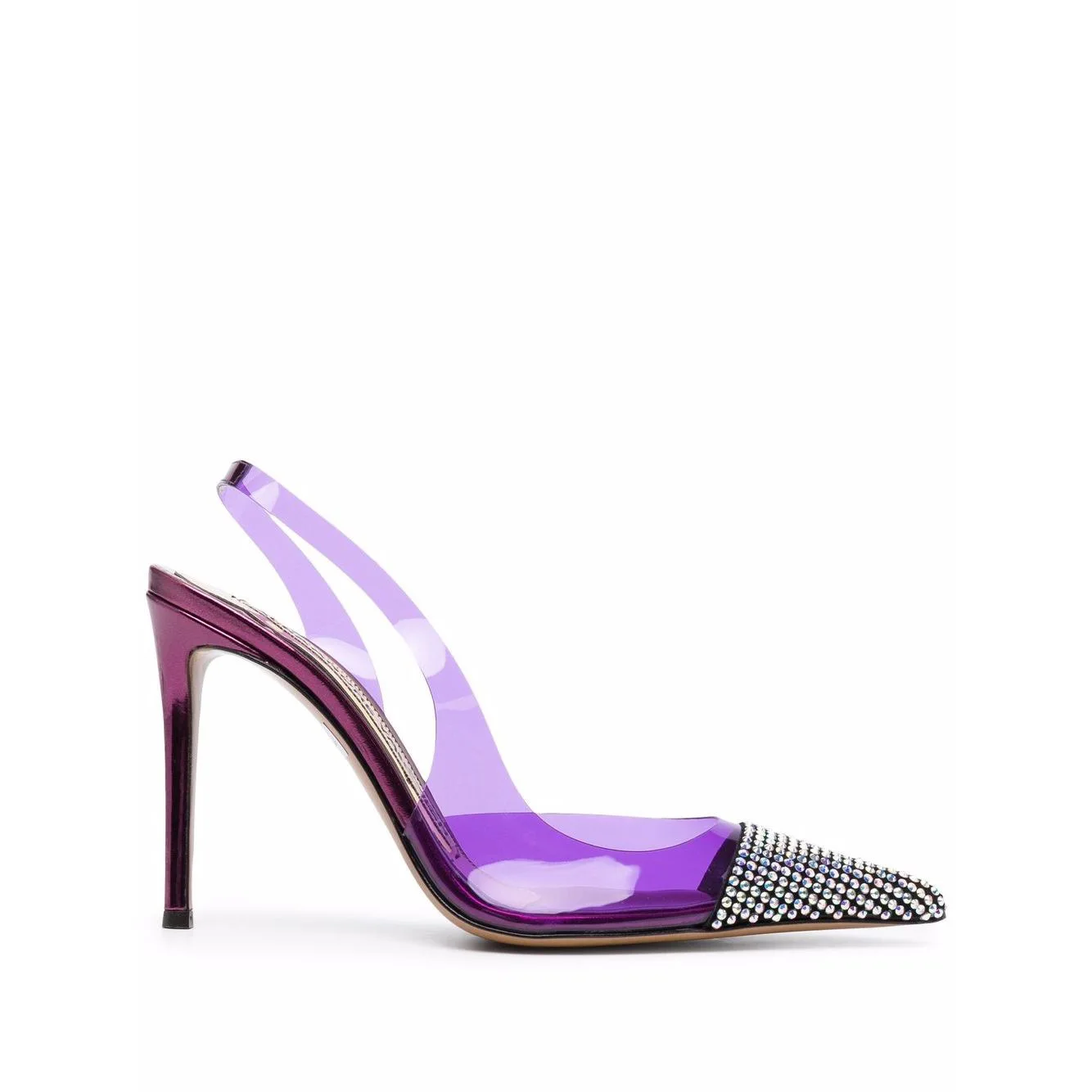 

Сандалии женские с острым носком, туфли-лодочки карамельных цветов, пикантные прозрачные, с кристаллами, на тонком высоком каблуке, с ремешк...