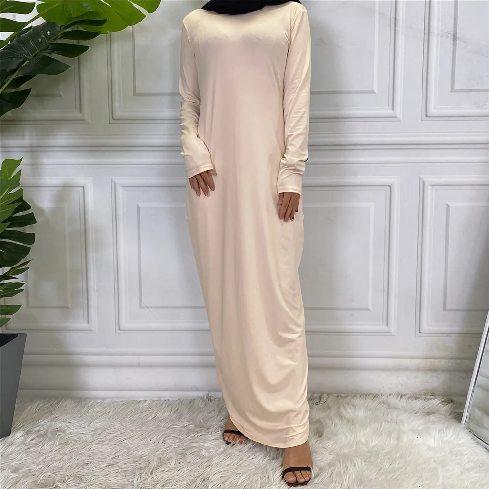 Muslim Dress Abaya for Women Solid Color Long Sleeve Hijab Dresses Middle East Turkey Arabic Dubai Islamic Clothes