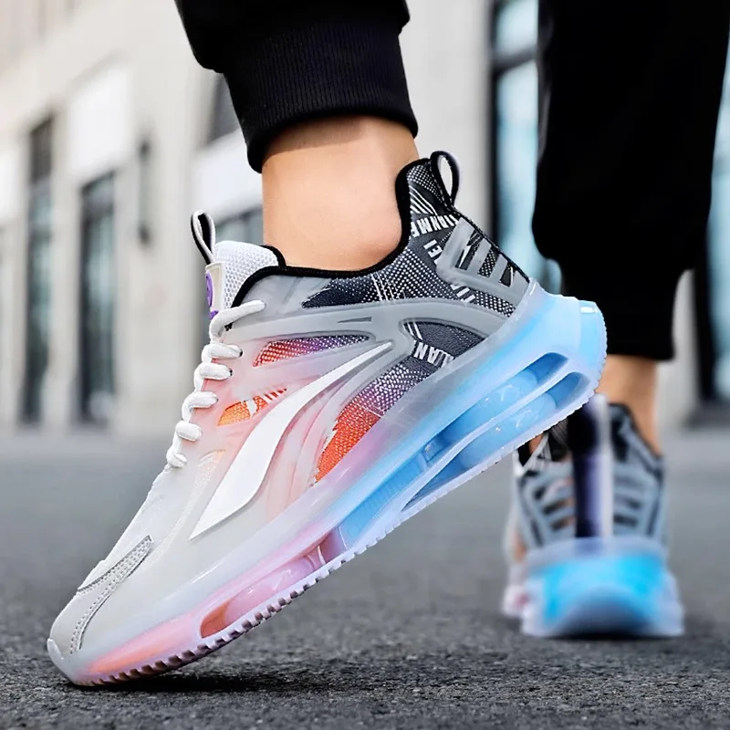 Li Ning Hydrogen Cloud Men's Shoes Sneaker Autumn and Winter Medium Big Children's Casual Running Shock-Absorbing Ultra-L...